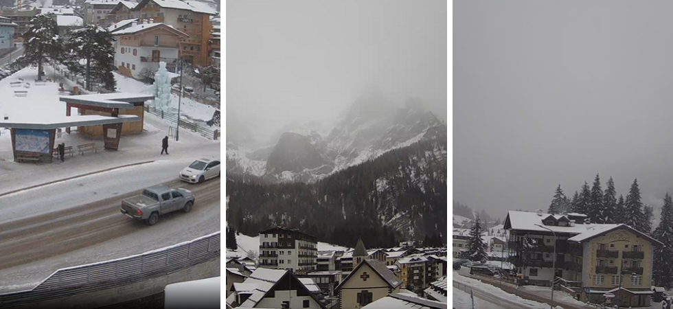 La neve sul Trentino, Folgaria, Canazei, Ledro e Madonna di Campiglio imbiancate: mezzi spazzaneve in azione